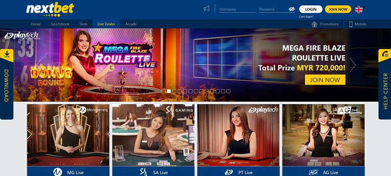 Nhà cái Nextbet cung cấp đầy đủ các tựa game casino phổ biến hiện nay